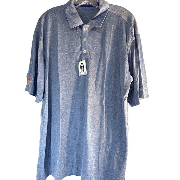 Nikegolf Mens Polo/Golf Shirt Dri-Fit Blue Logo RT Arm Regency Centers Size L NW - Picture 1 of 7